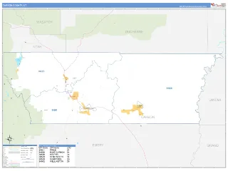 Carbon County, UT Business Reference style ZIP Code wall map