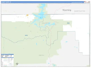 Daggett County, UT Business Reference style ZIP Code wall map