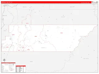 Garfield County, UT RedLine style ZIP Code wall map