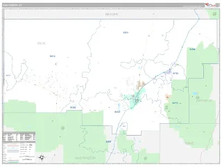 Iron County, UT Classic style ZIP Code wall map