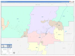 Iron County, UT ColorCast style ZIP Code wall map