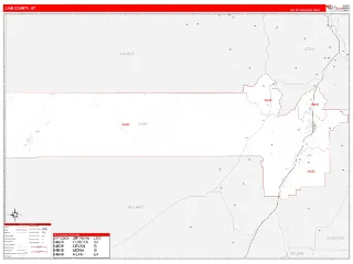Juab County, UT RedLine style ZIP Code wall map