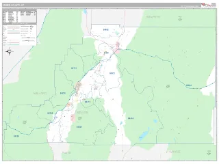 Sevier County, UT Classic style ZIP Code wall map