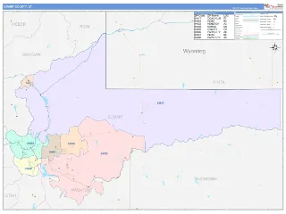 Summit County, UT ColorCast style ZIP Code wall map