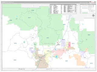 Washington County, UT Classic style ZIP Code wall map