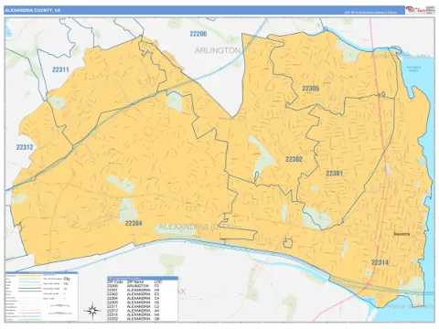 Alexandria County, VA map