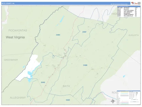 Bath County, VA map