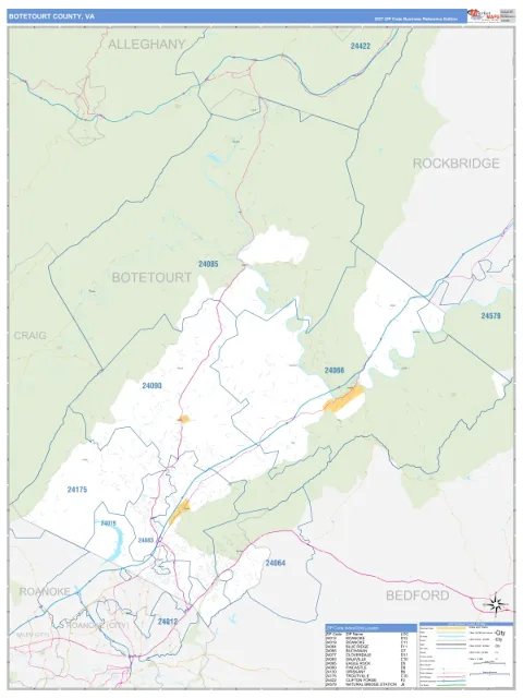 Botetourt County, VA map