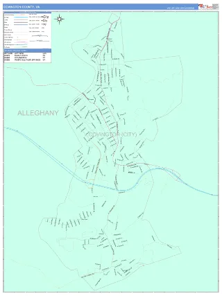Covington County, VA ColorCast style ZIP Code wall map