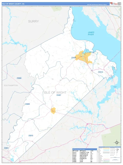 Isle of Wight County, VA map