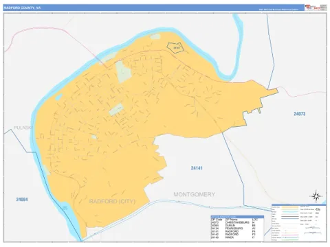 Radford County, VA map