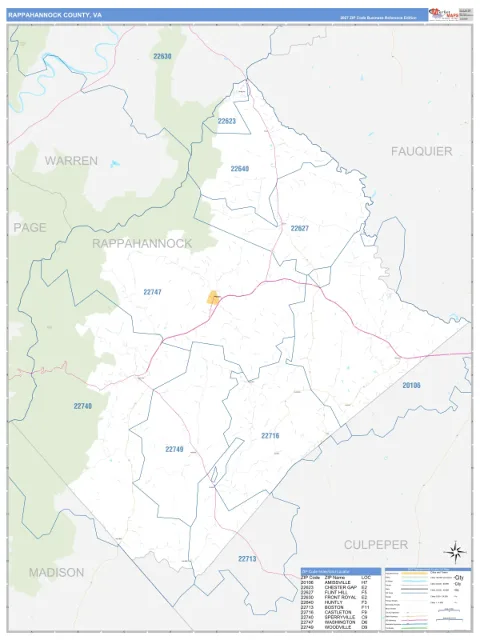 Rappahannock County, VA map