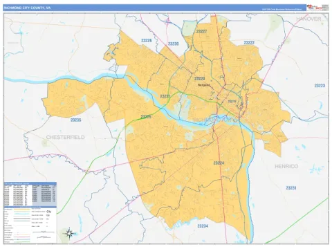 Richmond City County, VA map