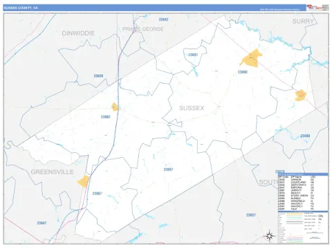 Sussex County, VA map