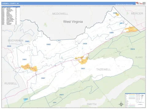 Tazewell County, VA map