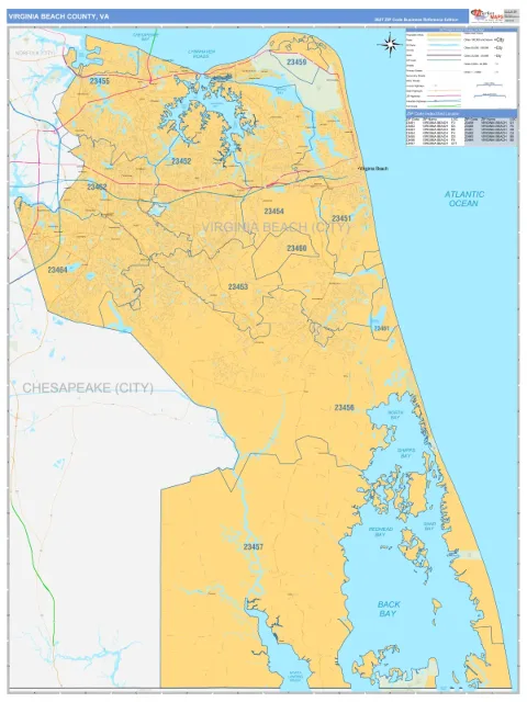Virginia Beach County, VA map