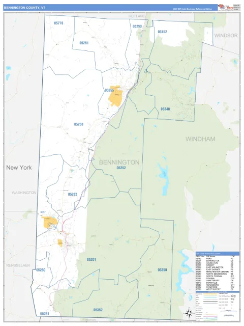 Bennington County, VT map