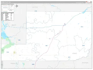 Adams County, WA Classic style ZIP Code wall map