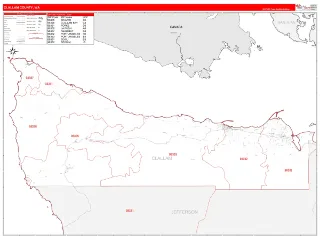 Clallam County, WA RedLine style ZIP Code wall map