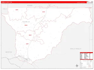 Franklin County, WA RedLine style ZIP Code wall map