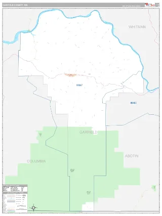 Garfield County, WA Classic style ZIP Code wall map