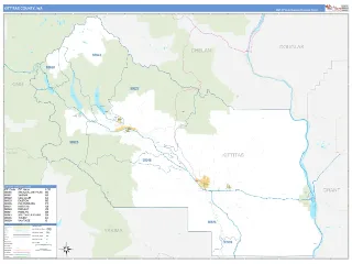 Kittitas County, WA Business Reference style ZIP Code wall map