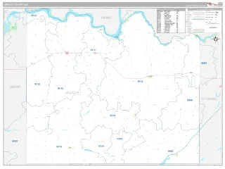 Lincoln County, WA Classic style ZIP Code wall map