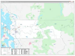 Skagit County, WA Classic style ZIP Code wall map