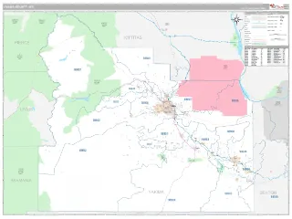 Yakima County, WA Classic style ZIP Code wall map