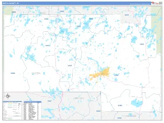 Oneida County, WI Business Reference style ZIP Code wall map