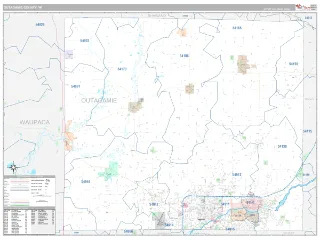 Outagamie County, WI Classic style ZIP Code wall map