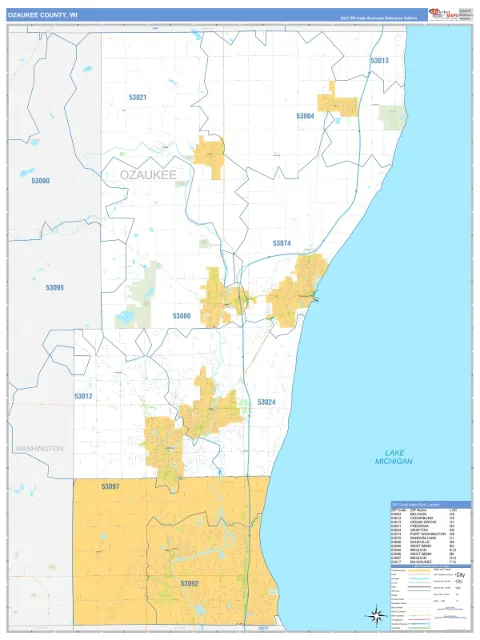 Ozaukee County, WI map