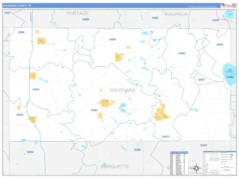 Waushara County, WI map