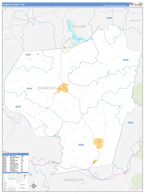 Barbour County, WV map