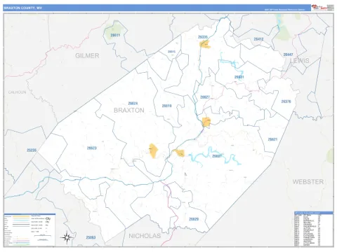 Braxton County, WV map