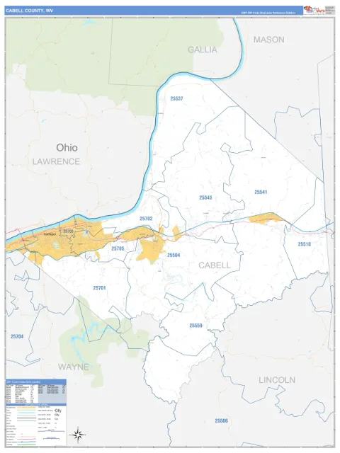 Cabell County, WV map