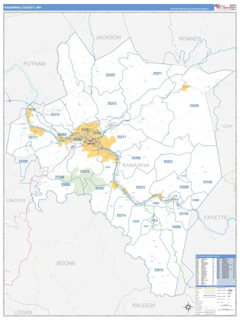 Kanawha County, WV map