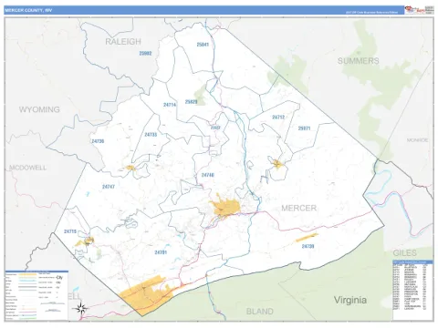 Mercer County, WV map