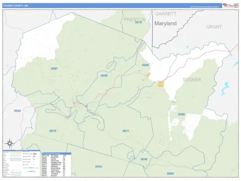 Tucker County, WV map