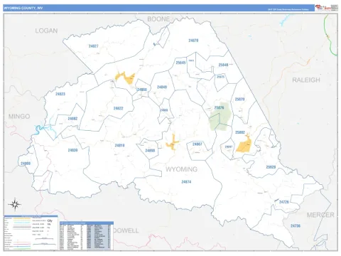 Wyoming County, WV map