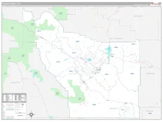 Fremont County, WY Classic style ZIP Code wall map