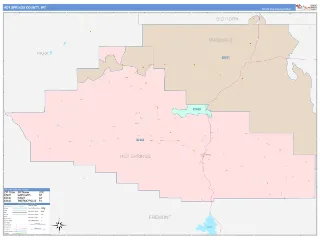Hot Springs County, WY ColorCast style ZIP Code wall map