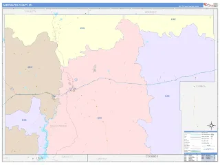 Sweetwater County, WY ColorCast style ZIP Code wall map