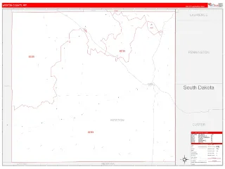 Weston County, WY RedLine style ZIP Code wall map