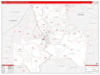 Columbus Metro Area RedLine style ZIP Code wall map