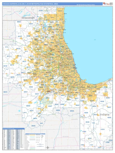 Chicago-Naperville-Elgin metro area map