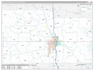 Fargo Metro Area Classic style ZIP Code wall map