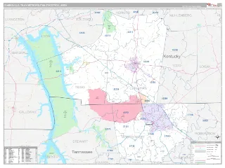 Clarksville Metro Area Classic style ZIP Code wall map