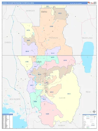 Logan Metro Area ColorCast style ZIP Code wall map