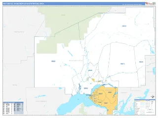 Anchorage Metro Area Business Reference style ZIP Code wall map
